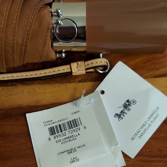 Coach Signature Umbrella, Brown & Tan - Picture 11 of 11